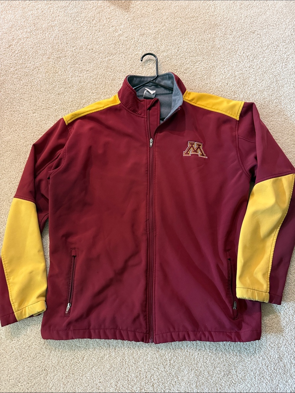 Pro Edge Maroon and Gold Full-Zip Jacket with Team 'M' Logo
